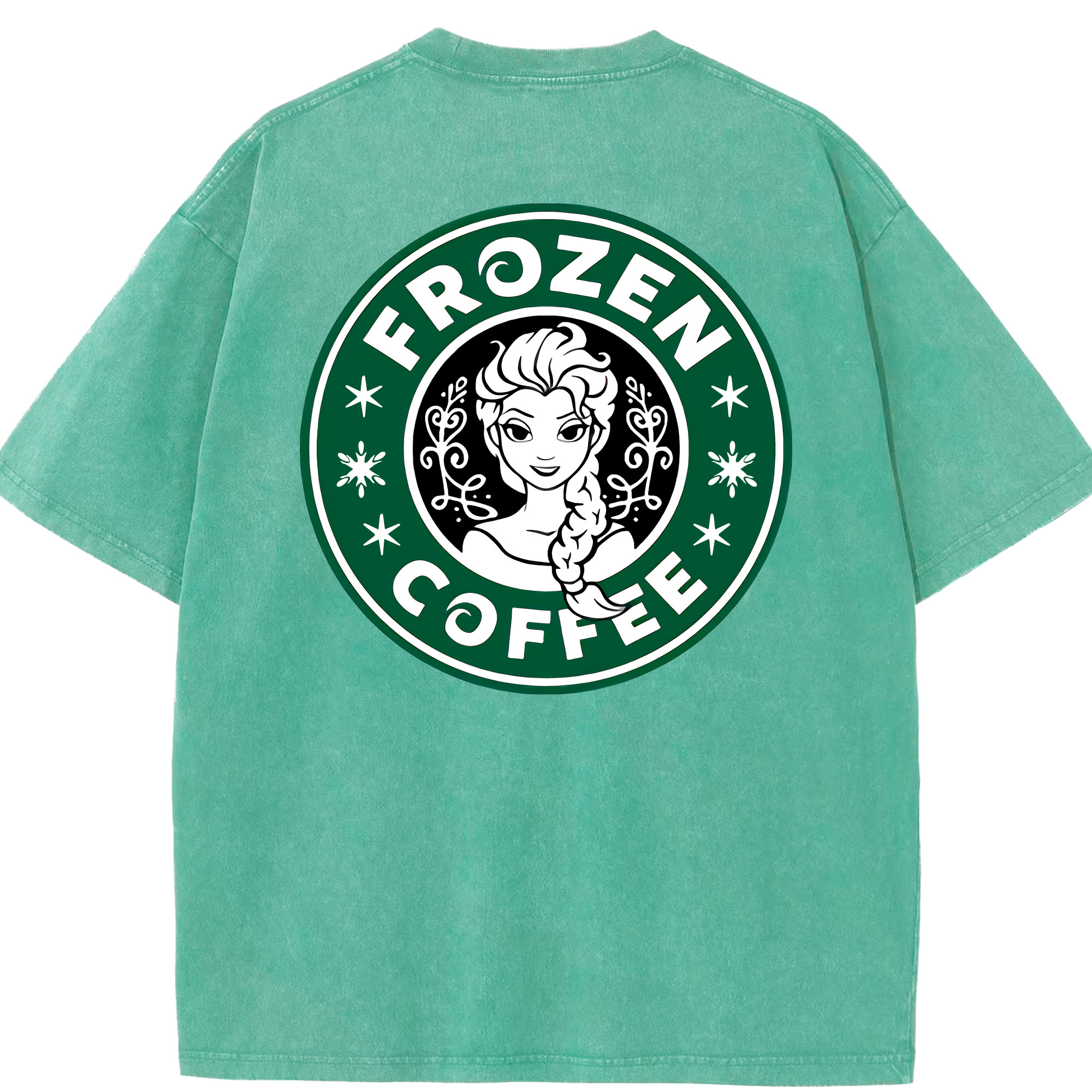 （画像用） アナと雪の女王 アンナ エルサ Frozen Anna Elsa 綿100% ヴィンテージ風 半袖Tシャツ（背面プリント）